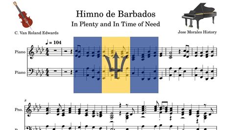 Himno De Barbados Tutorial En Piano Y Violín Youtube