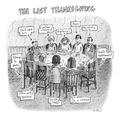 The Last Thanksgiving New Yorker Cartoon Premium Giclee Print Roz