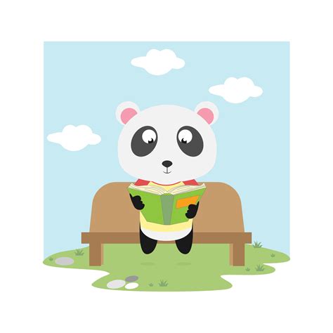 Panda Reading A Book By Curutdesign Thehungryjpeg