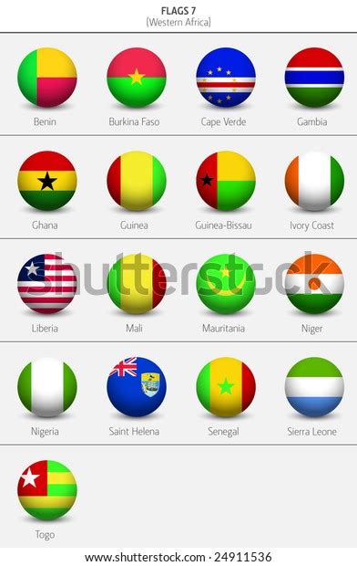 Flags Western Africa Countries 8 Stock Vector Royalty Free 24911536