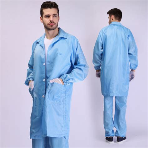 Esd Smock Ppe Gown Washable Cleanroom Suit Anti Static White Lab Coat