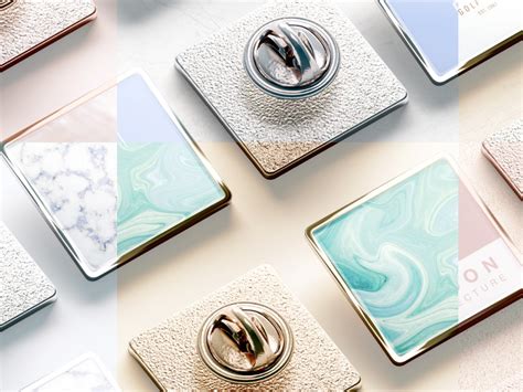 Square Enamel Pin Set Product Mockup By Templatemonster On Dribbble