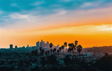 Downtown Los Angeles Skyline At Sunset 800 Deg