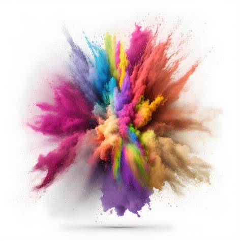 Premium Ai Image Colorful Powder Blast Rainbow Explosion