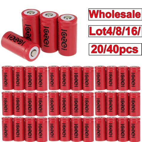 8 X 2400mah 37v 16340 Cr123a 123a Cr123 Li Ion Rechargeable Battery