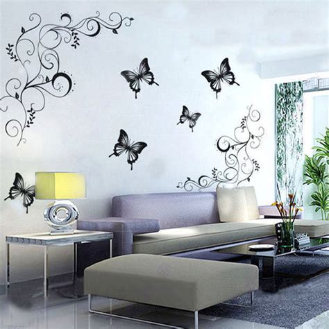 Be sure to shop our full line of home decor, furniture, and accessories for all your home needs! Hot butterfly Vine flower wall decals Living room Home ...