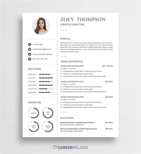 It can be used to apply for any position, but needs to be formatted according to the latest resume / curriculum vitae this free editable creative resume template for word is neatly divided into easily navigable sections. Download Free Resume Templates - Free Resources for Job ...