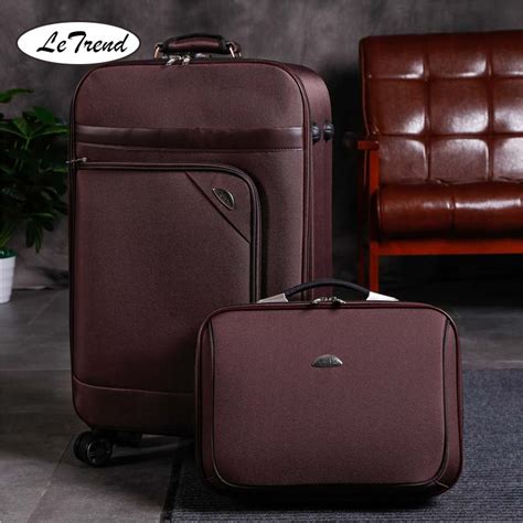 Letrend Men Business Spinner Rolling Luggage Set Women Password