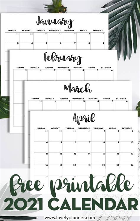 By sally wiener grotta 25 march 2021 we tested the best photo calendars services so that you can pick the righ. 2021 Calendar Printable Free Template - Lovely Planner