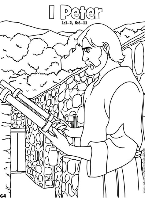 1 Peter Books Of The Bible Coloring Page In 2020 Bible Coloring