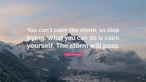 Timber Hawkeye Quote “you Cant Calm The Storm So Stop Trying What