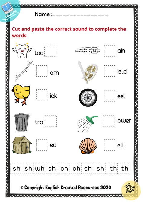 Consonant Digraph Worksheets English Created Resources
