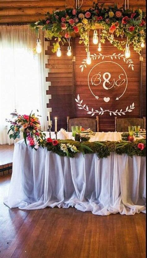 Breathtaking Rustic Sweetheart Table Ideas Indoor Wedding Receptions