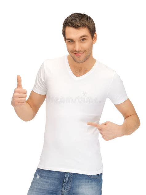 Man In White T Shirt Stock Photo Image Of Shirt White 20406968