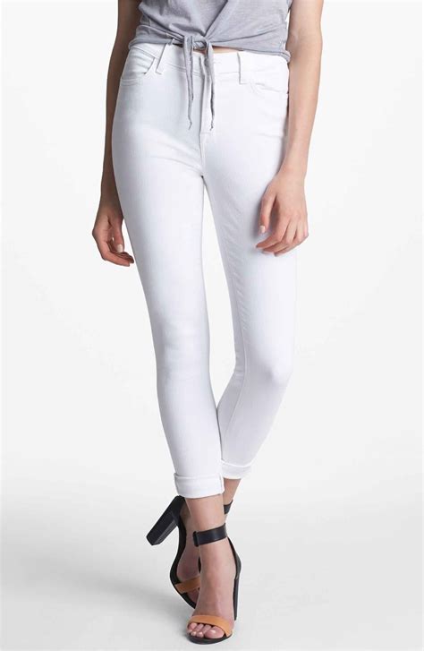 J Brand 2311 Maria High Waist Super Skinny Jeans White Sateen Blanc Best White Jeans High