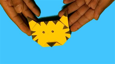 Easy Origami Tiger Face How To Make An Easy Paper Tiger Face A