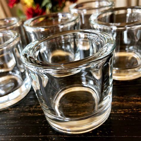 Clear Glass Votive Cup Holders Heavy Premium Recycled Glass