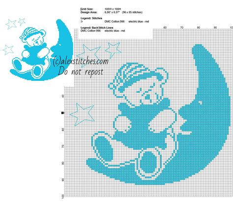Maybe you would like to learn more about one of these? Light blue teddy bear cross stitch pattern | Schemi punto ...