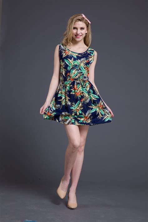 Pretty Korean Summer Casual Flower Dresses Print 2015 Cute Bodycon Plus