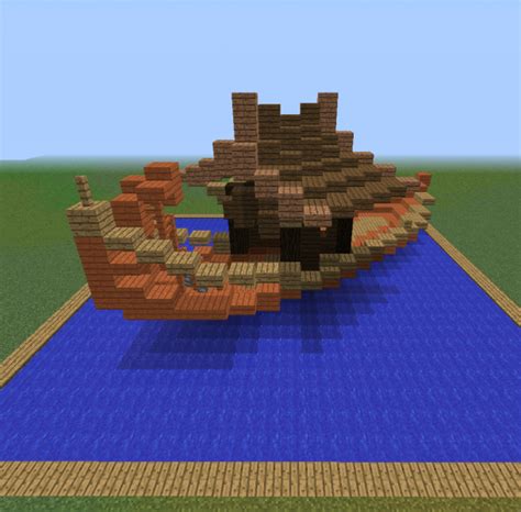 Asian Traditional Fishing Boat Blueprints For Minecraft Houses