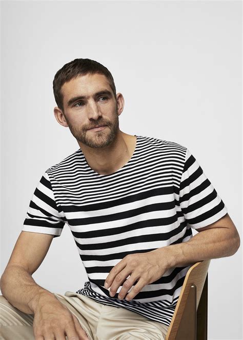 Mango Striped Cotton T Shirt Men Man Xs Mens Tshirts Mens Tops