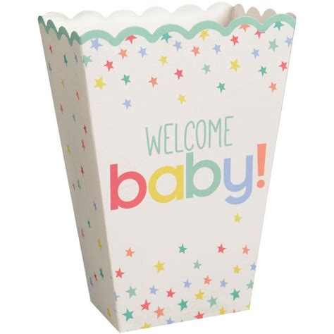 Pastel Star Welcome Baby Shower Popcorn Boxes 20ct Party City