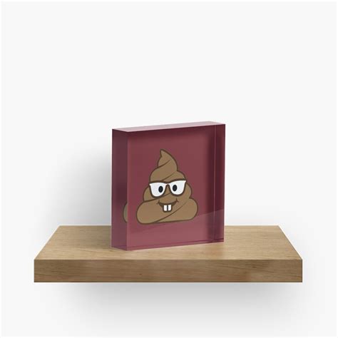 Poop Emoji Nerd Acrylic Block By Jvshop Redbubble