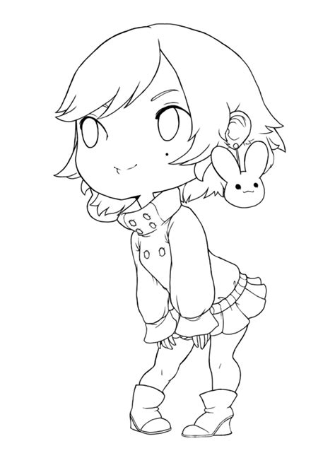 Anime Lineart Chibi Chibi Coloring Pages