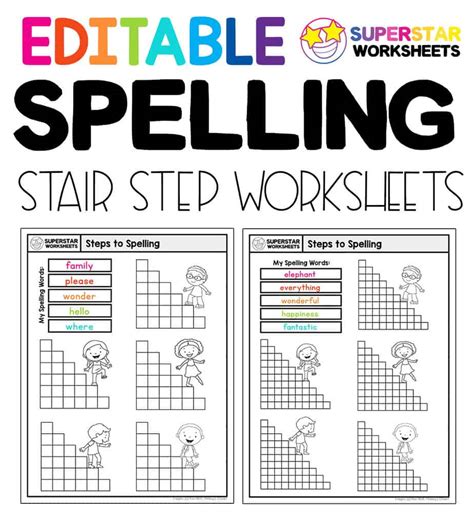 In today's lesson, i will show you two basic rules about doubling consonants when english is not a phonetic language. Stair Step Spelling Worksheets - Superstar Worksheets