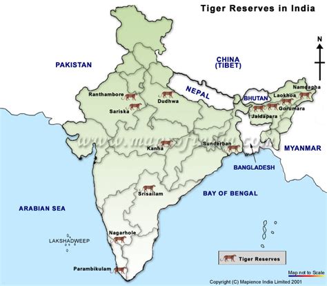 Tiger Reserves In India Map United States Map