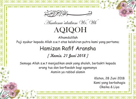Savesave contoh undangan aqiqah for later. Download Undangan Aqiqah CorelDRAW Model Bunga