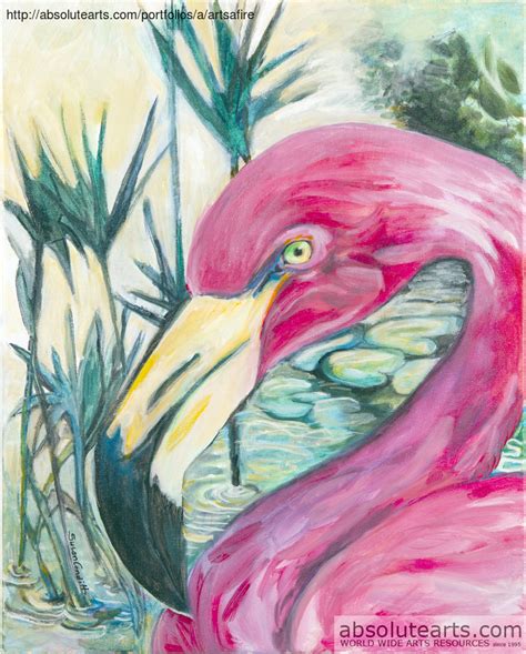 Pink Flamingo Acrylic Painting By Sue Conditt