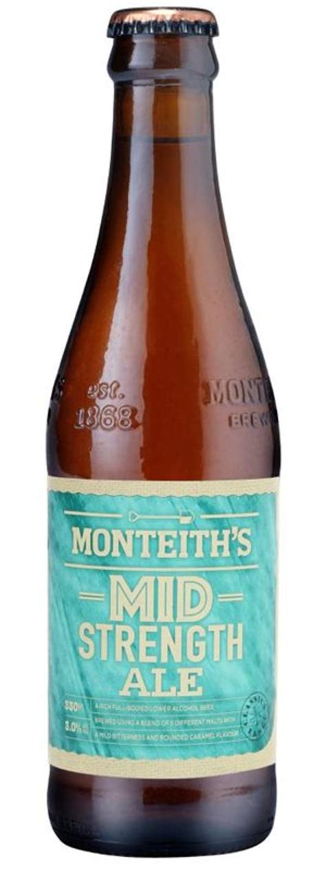 Monteiths Mid Strength Ale 6 Pack Bottles 330ml Counties Inn Liquor