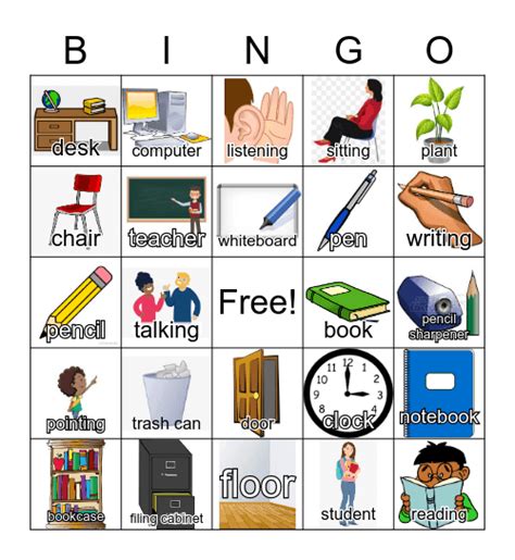 Classroom Vocab Bingo Card