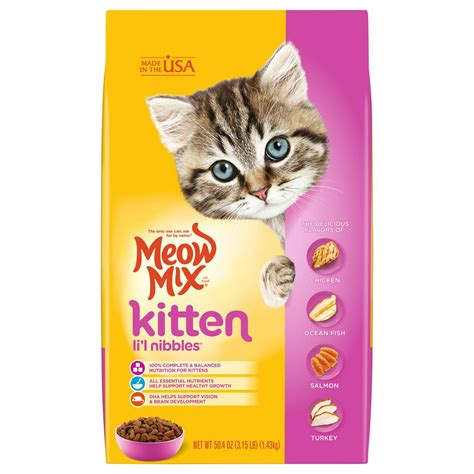 Meow Mix Kitten Lil Nibbles Dry Cat Food 315 Pound Bag