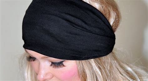 Black Headband Women Headband Stretch Hair Scarf Headwrap Choose Color