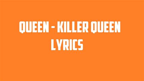 Queen Killer Queen Lyrics Youtube