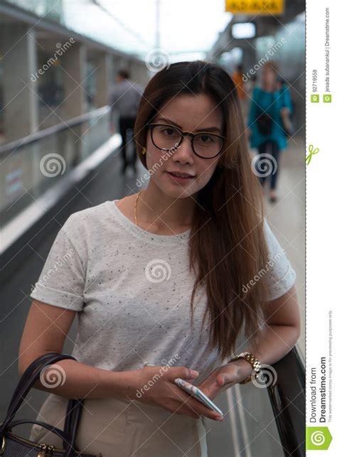 Thai Women Wear Glasses Stock Photo Image Of Face Women 92719558