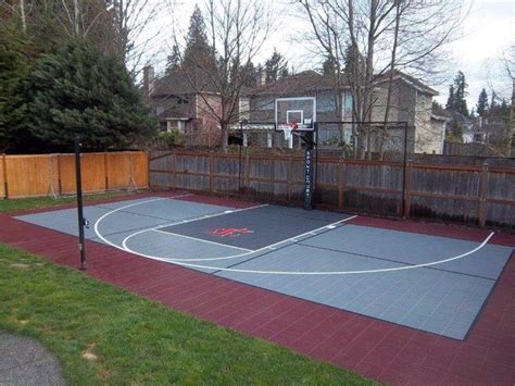 But if you are looking for a less expensive solution, many also use asphalt pad, which is cheaper and easier to install. Pin by Greg on yard | Backyard court, Basketball court ...
