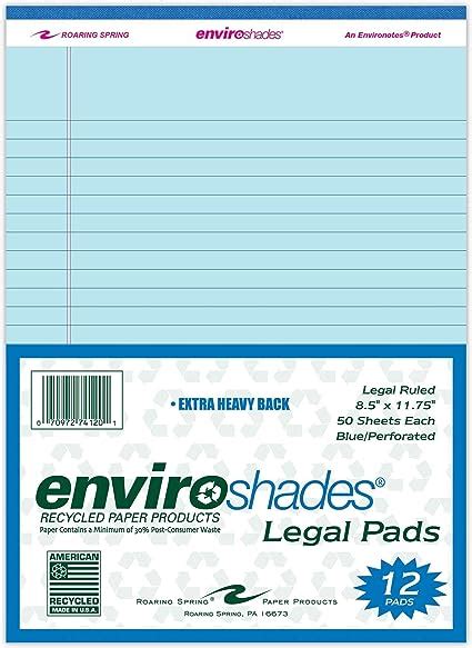 Amazon Com Roaring Spring Enviroshades Recycled Legal Pads Pack X Sheets