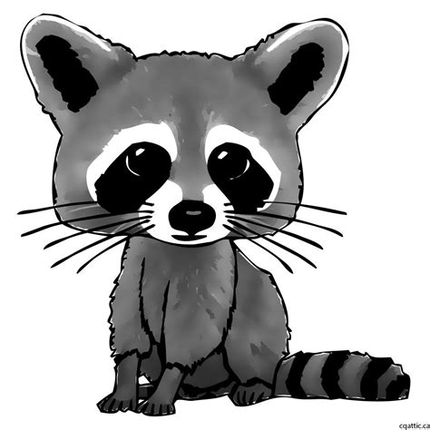 Cartoon Raccoon Drawing Step 4 Draw Optional Fur And Enhance The Color