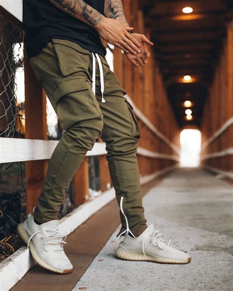 outfit featuring our utility cargo pants v1 in khaki green streetwear men outfits green