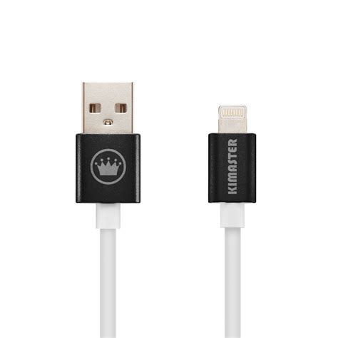 Cabo De Dados Usb Lightning Kimaster CB520 2 Metros Para IPhone IPad IPod Preto CB