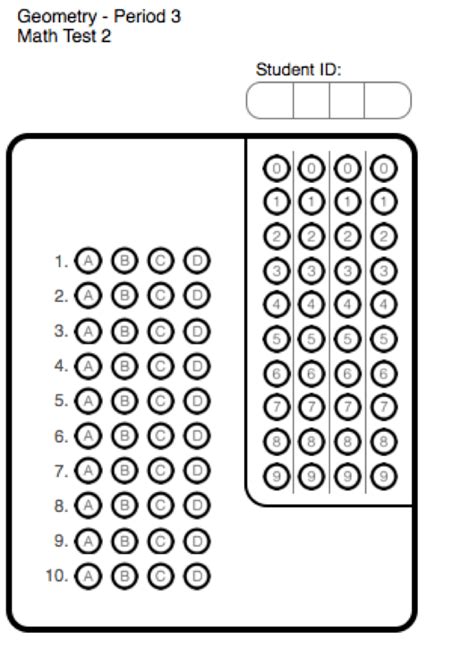 Printable Bubble Sheet