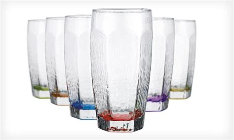 $9.99 for Six Colored-Bottom Glasses | Groupon