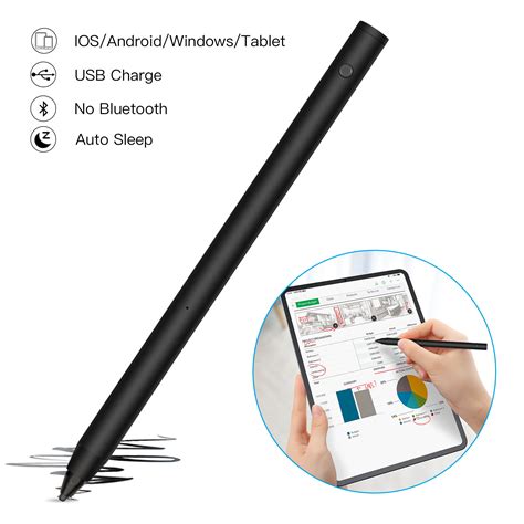 Agptek Active Stylus Pen Android Ipad Ios Microsoft Tablet Compatible