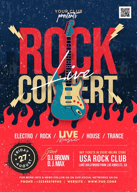 Live Rock Concert Event Flyer Psd Psd Zone