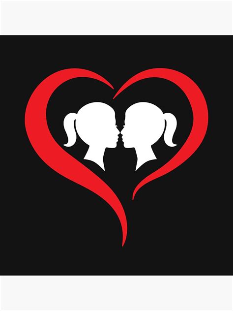 Lesbian Kissing Heart Sticker By Sherwinlde Redbubble