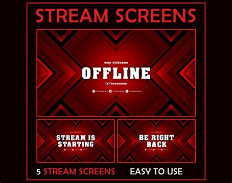 5x Modern Twitch Overlays For Stream Twitch Screens Offlinestarting