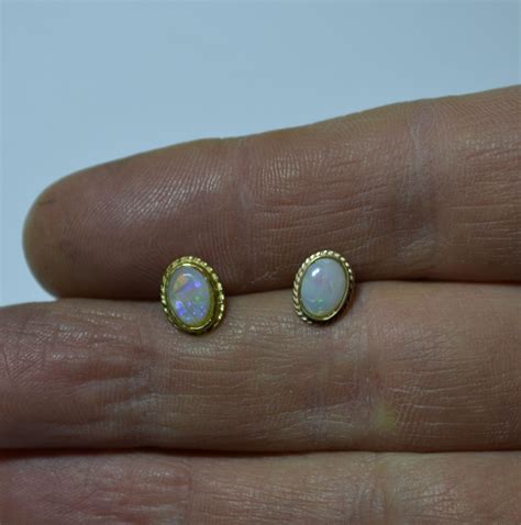 Ct Gold Oval Opal Stud Earrings Australian Opals